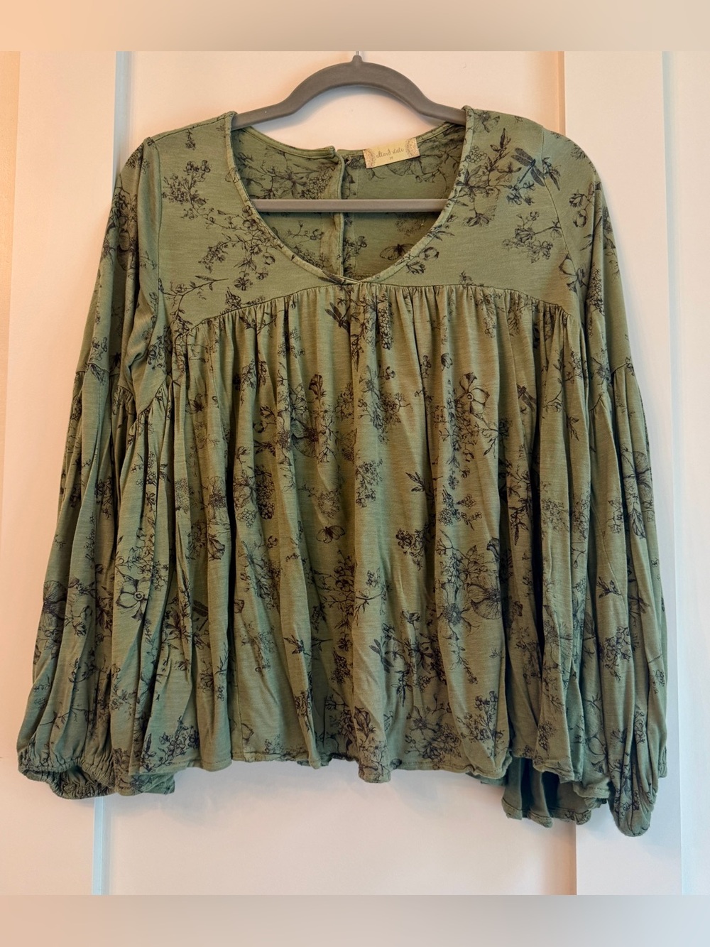 Altar’d State - Boho Green Floral Blouse